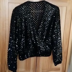 Glamorous black sequin Sm sweater